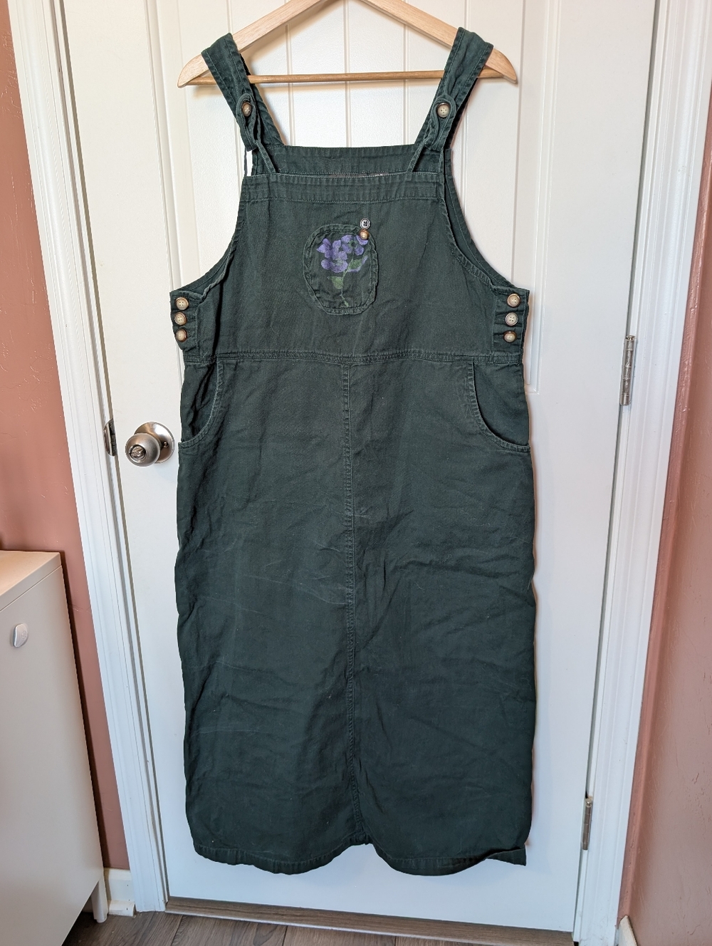 Vintage Eric Charles Overall Dress XLarge Green